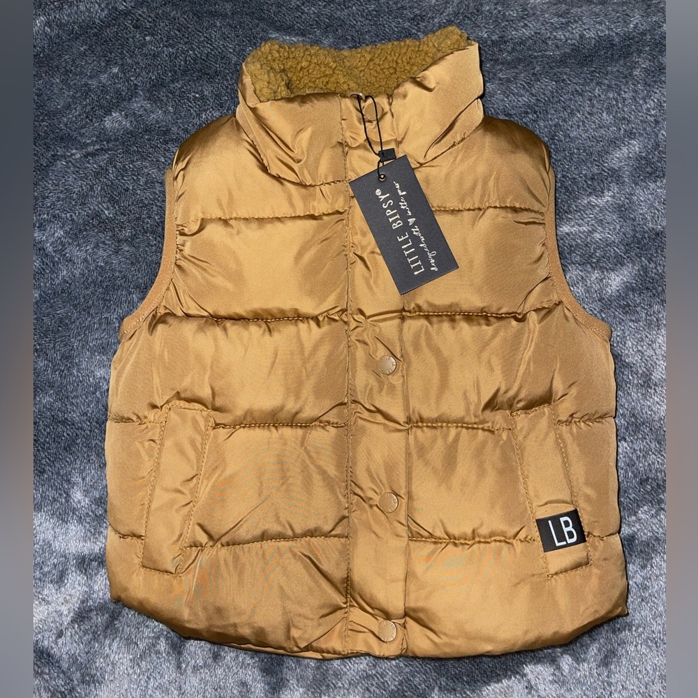 NWT Little Bipsy Sherpa Lined Puffer Vest, 12-18m